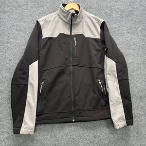 Black Diamond Jacket Men's XL Black Gray Softshell Fleece Lined Outdoor Coat